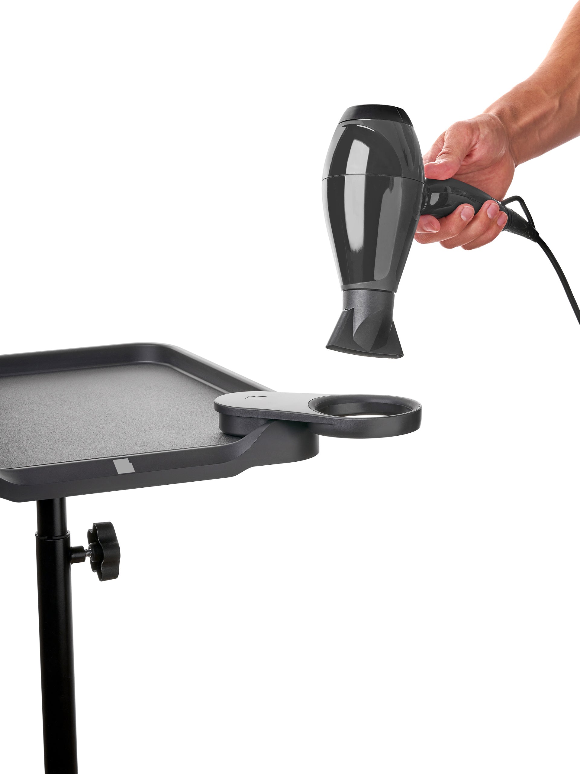 Classic hair dryer holder on LEVSHAassistant rolling color tray Set C for professional stylists (not compatible with Dyson)