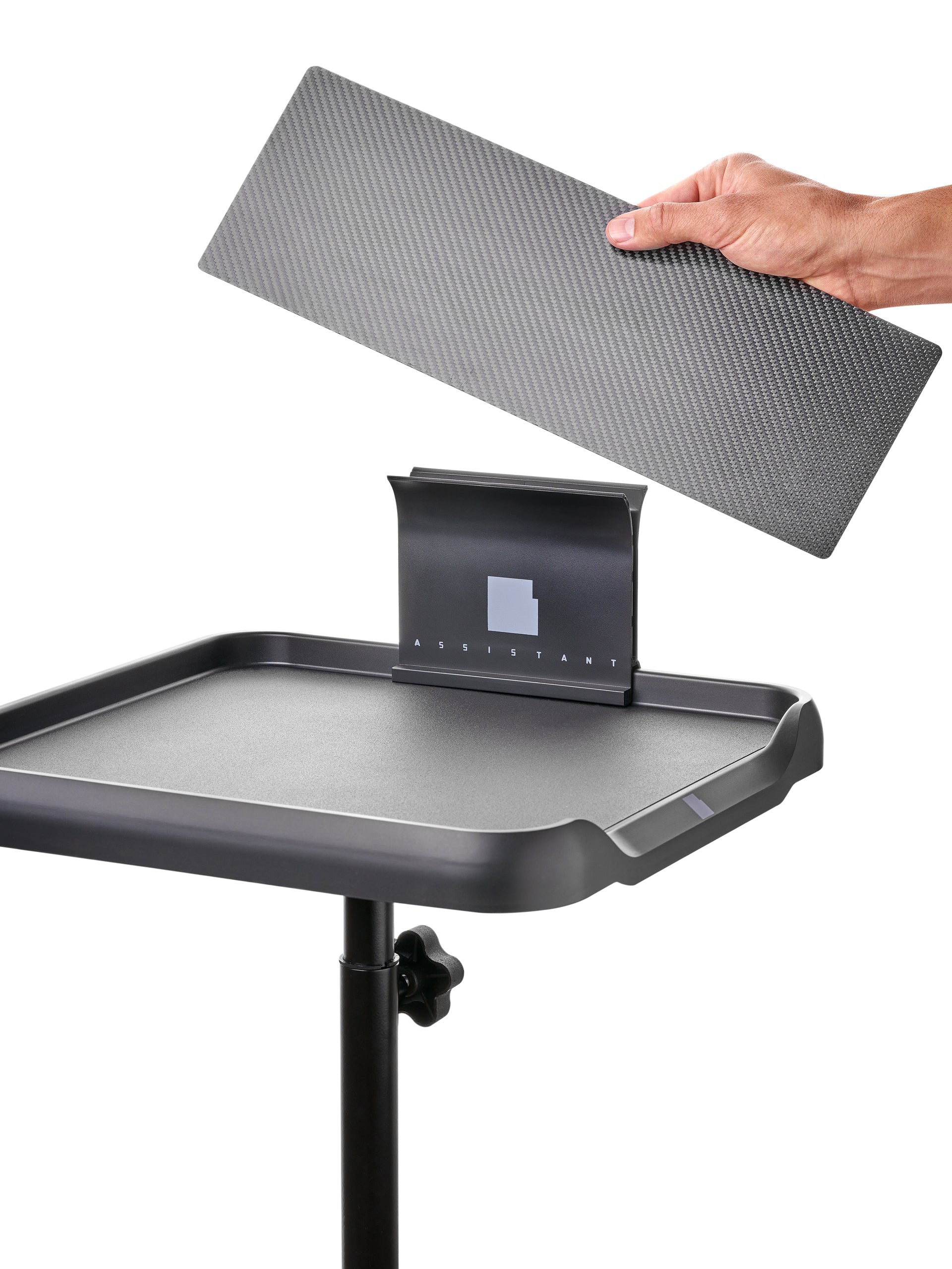 Universal hair color board for balayage, Airtouch and highlights in the LASTOCHKA magnetic side assistant on LEVSHA salon table